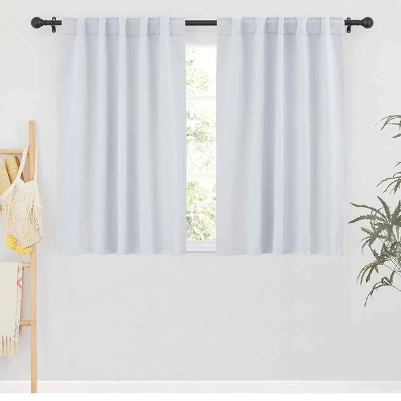 RYB HOME White Curtains for Bedroom Room Darkening Curtains for Kitchen Cafe - Picture 1 of 2
